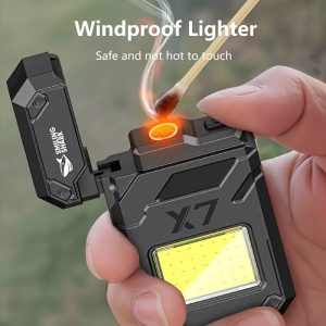 USB genopladelig plasma lighter med lommelygte